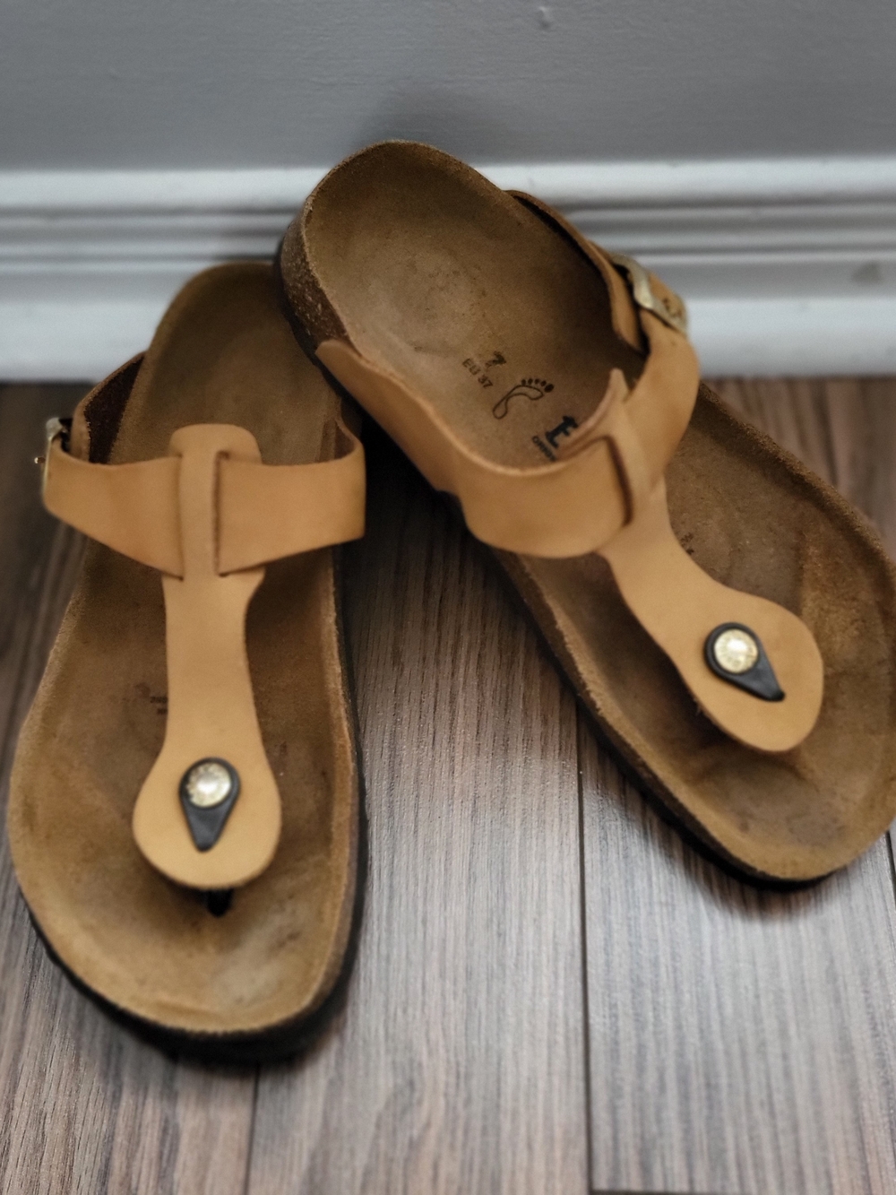 Women's Tan Leather Thong Sandals - Casual Comfort